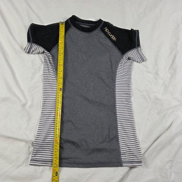 Rip Curl Rash Guard Womens Large Black Gray Surf Top Short Sleeve UPF 50+ - Picture 7 of 8